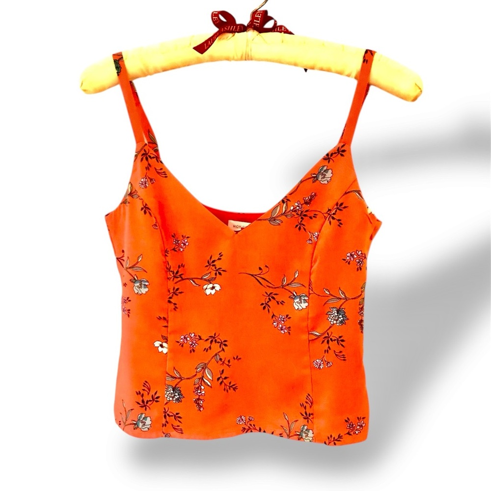 Anthropologie Honey Bunch Floral Orange Camisole Top - Picture 1 of 10